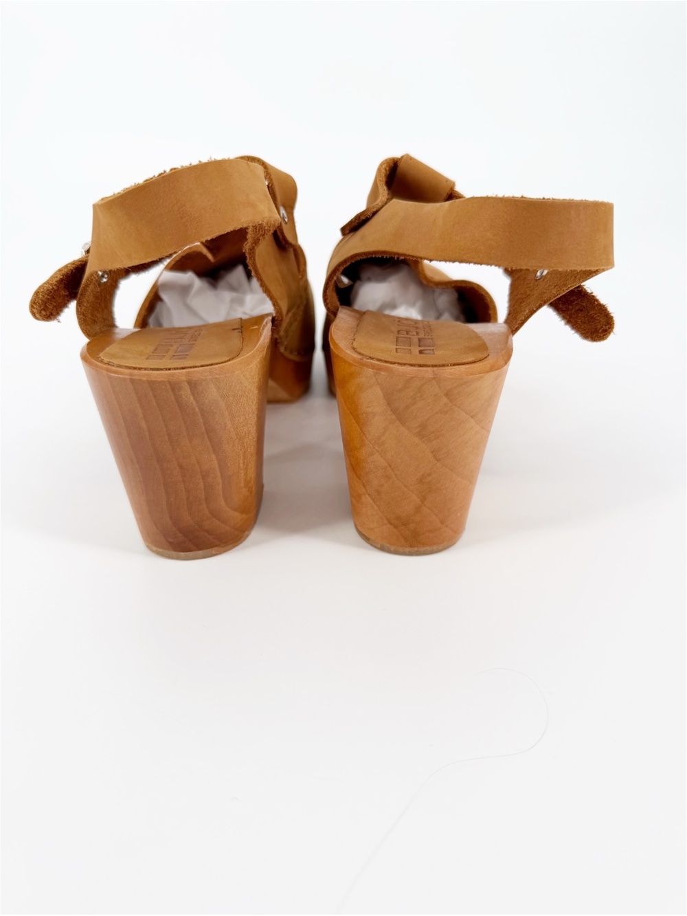 Bjork CLARA Swedish Wooden Clogs Sandals in Camel Nubuck - Picture 4 of 9